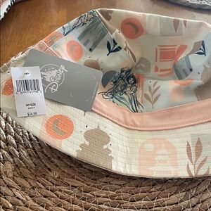 Disney Women's Pastel Peach and Cream Bucket Hat with Princess Print